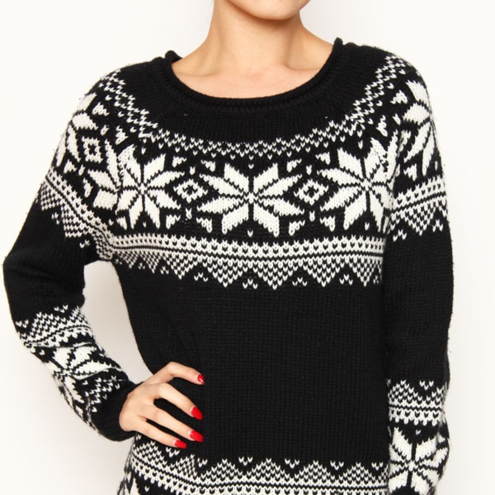 Snowy Fair Isle sweater